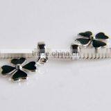 For Snake Chain Bracelet Sterling Silver Four 4 Leaf Clover Jewelry Charm thumbnail-1