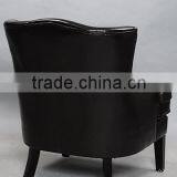 Leather Antique Dark Brown Tub Chair thumbnail-3
