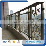 Hot Galvanized Residential Balcony Ornamental Wrought Iron Glass Fence