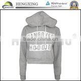 Womens Fashion Hoodie Crop Top Plain thumbnail-3