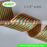 1-1/2" Cheap Outdoor Wired Fabric Christmas Ribbon thumbnail-3
