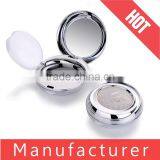 Custom Round Silver Empty Cosmetic Powder Compacts