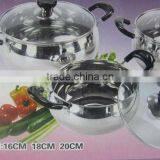 Stainelss Steel Cookware Sets 3 Pcs