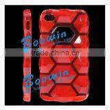 Red Blue Hexagon Soft TPU Gel Crystal Jelly Case Cover for Apple Iphone 4s thumbnail-1
