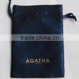 Satin Jewel Drawstring Pouch Bag