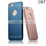 C&T Ultra Thin Dual Layer Metal Aluminum Clear TPU Hybrid Case for Apple iPhone 6
