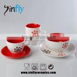 Hot Selling Glaze Ceramic Porcelain Cup and Saucer Wholesale thumbnail-4