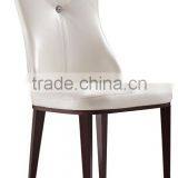 Concaved Headrest Dinning Chair With White Glossy PU Covering and Iron Legs thumbnail-4
