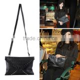 Girl Lady Rivet Skull Shoulder Bag Cross Body Satchel Messenger Leather Handbag
