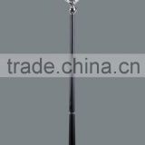 2015 wood floor lamp in polished chrome finish with fabric shade