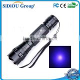 li-ion 18650 365nm uv led flashlight 3w battery pack