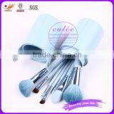 7pcs Blue Color Cylinder Wood Make up Brush thumbnail-1