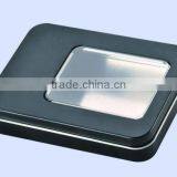 High Quality Black With Pvc Window USB Tin Box