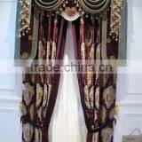 New Style Jacquard Fabric Ready Made Curtain/Decorated Living Room Curtain With European Style Valances