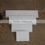 White Handmade Decorative Craved Wooden Candle Stand thumbnail-2