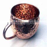 NEW DESIGN EMBOSSED BARREL 100% PURE COPPER MOSCOW MULE MUG, BPA FREE PURE COPPER MUG FOR MOSCOW MULE & VODKA thumbnail-3