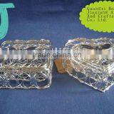 Silver Square/heart Shaped Metal Wire Weave Storage Gift Box thumbnail-1