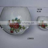 Enamel Painted Bowl in Cast Aluminium With Floral Patterns Available in Other Shapes and Patterns