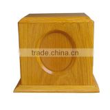 Simple design wholesale wooden urn box for ashes with circle sunken