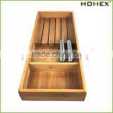 Bamboo Steak Knife Holder In-Drawer Knife Tray Homex BSCI/Factory thumbnail-5