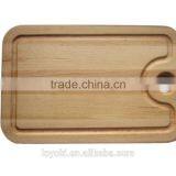 Best Organic Natural Beech Wood Cutting Board With Holder Hole 13-3/4"x9"x3/4" Chopping Board With Groove thumbnail-2