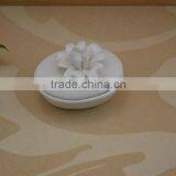 Hand Made White Porcelain Trinket Box With Flower Shape Design thumbnail-3