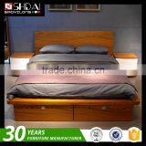 Contemporary Wooden Double Bed Frame Designs With Storage B-814 thumbnail-1