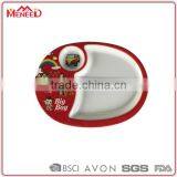Children Use 3 Compartments Big Boy Oval Devorative Cheap Reusable Plastic Plates thumbnail-1