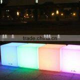 LED Colorful Rechargeable Decorative Plastic Cube Chair thumbnail-1