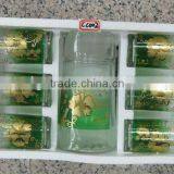 JK019 7pcs Glass Drinking Set With Bronzing Deco thumbnail-1