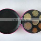 Metal round euro coin box
