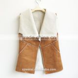 2016 new product Europe style multicolor faux fur vest splicing lambs wool for woman