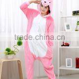 Flannel Cartoon Adult Animal Jumpsuit Animal Pajamas Jumpsuit Pink Dinosaur Design thumbnail-1