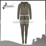 New Womens Cropped Hooded Sweater Top Tracksuit Joggers Pants Lounge Wear Set thumbnail-5