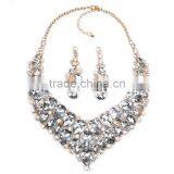 Fashion Big Crystal Water Drop Gems Necklace Jewelry Sets thumbnail-6