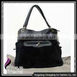 CX-H-50 Good Quality Leather Rex Rabbit Fur Women Bags/Handbag/Hand Bag thumbnail-3