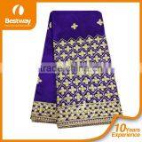 2015 Champagne Lace Wedding Dresses Latest Fashion Bestway Textile African Raw Silk George Fabric thumbnail-2