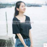 T-shirt Female Loose Big Yards of Cotton Short Sleeve Pure Color in Summer thumbnail-3