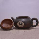 Horse Running Design Hand Carving Tea Pot Zisha Tea Pot China Teapots Qinzhou Nixing thumbnail-2