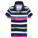 2016 New Design Mens Fashion Stripe Polo Shirts Customized Logo thumbnail-1