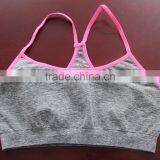 Seamless Grey Melange Double Layer Sexy Sports Bra thumbnail-2