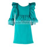 2017 Wholesale fashion toddler clothes kids flared dress middle sleeve girl dress