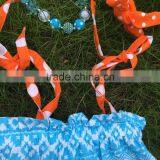 1-6 Years Old Fully Stocked Kids Pillowcasel Fashion Girls Goldfish Blue Cute Dress With Necklace and Headband Clothes Suit Set thumbnail-3