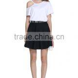 Ladies High Quality Rayon Cotton One-shoulder t Shirt Factory thumbnail-1