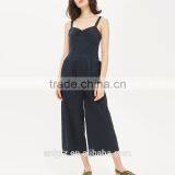 2017 New Season Women Casual Wear Wholesale 100% Polyester Poplin Breathable Female Custom Jumpsuit thumbnail-2