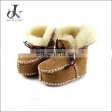 Hot sale winter baby sheep wool prewalker shoes warm leather toddler shoes high-top soft boots