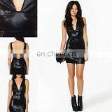 Women Synthetic Leather Women Mini Dresses thumbnail-1