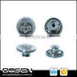 Shiny Brushed Gunmetal Metal Jeans Button Custom USA Brand Logo Metal Tack Button Shank Button for Jacket Blazers Coat Suit thumbnail-1