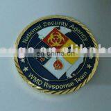 2015 Hot Selling Manufactory OEM National Security Agency Military Challenge Coin, Custom Gold Enamel Souvenir Collection Coin