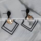 Простые новые ромбические серьги из многослойного сплава с геометрическим узором, маленькие стюды для женщин и девушек на вечеринку, модные украшения thumbnail-4